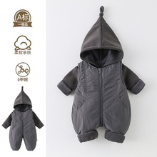 语越服饰婴儿冬装分体套装宝宝秋冬夹棉连体衣新生儿爬服两件套装
