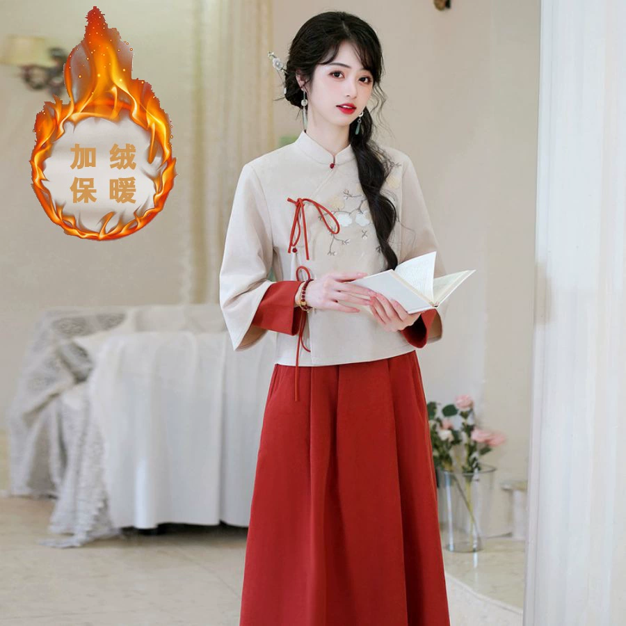 Осенний и зимний новый китайский ретро вышитый бархат из оленьей кожи