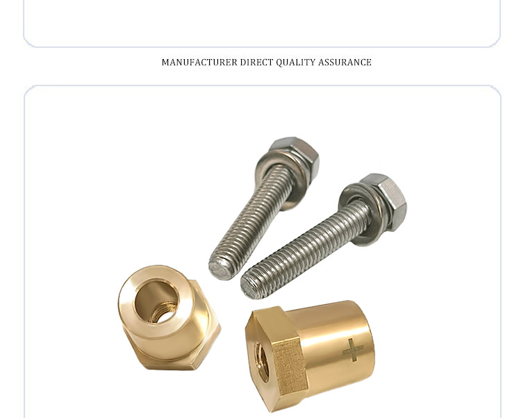 Car Battery Connector External Thread 6/8/Inch through Hole Standard Pile Head Brass Battery Connector Modification Accessories