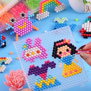 Water Mist Magical Splicing Magic Beads Handmade DIY Toys No-Iron Splicing Beans Kidsren's Educational Creative Sticky Beads Assembly