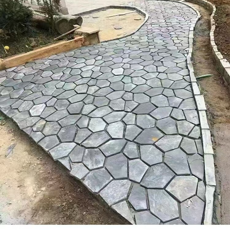 Irregular Ice-Cracked Natural Bluestone Slabs for Park, Villa, Courtyard, and Garden Flooring; Non-Slip Stone Paving for Courtyards Irregular Ice-Cracked Natural Bluestone Slabs for Park, Villa, Courtyard, and Garden Flooring; Non-Slip Stone Paving for Courtyards