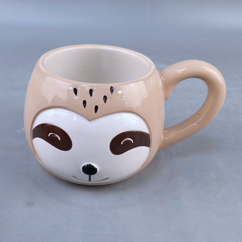 Taza de Leche de Cerámica de Perezoso Resistente a Altas Temperaturas con Mango para Oficina