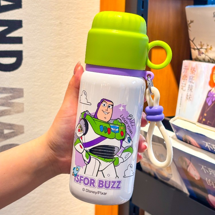 Toy Story Kids Taza de calor especial para niños y niñas para la escuela Taza de agua para estudiantes de primaria Taza de paja de tres usos