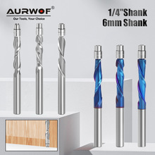 6/6.35柄整体合金修边刀蓝纳米雕刻铣刀整体合金硬质合金铣刀刃具