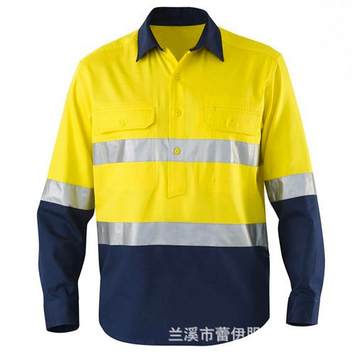 Cross-Border Supply of Shirts with Reflective Strips, Safety Clothing, Breathable Moisture-Wicking Shirts