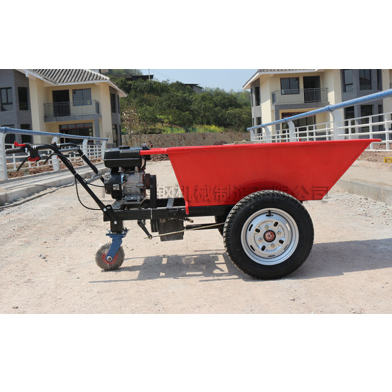 小型建筑工地汽油推拉运输车农用三轮拉货车灰斗车工地运料翻斗车