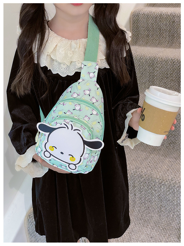 Wholesale new cross-border small-sized children's chest bags with double zippers and large capacity, cute single-shoulder bags for boys and girls in kindergartens undefined