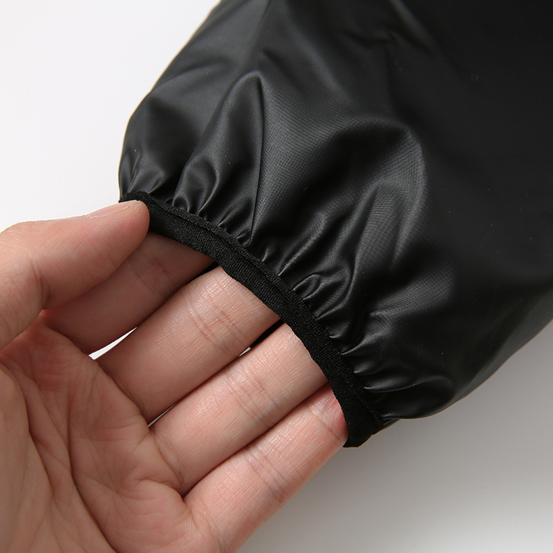 Ropa impermeable a prueba de agua y aceite protector de trabajo delantal compuesto de PVC negro resistente al desgaste de manga larga recubrimiento de tendón protector de ropa de trabajo