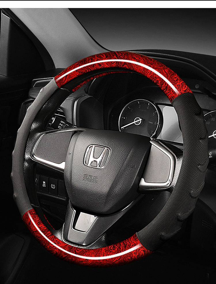 New Cross-Border E-Commerce Model Peach Wood Grain Four-Season Steering Wheel Cover, Non-Slip and Breathable, Suitable for Amazon and Aliexpress Car Use