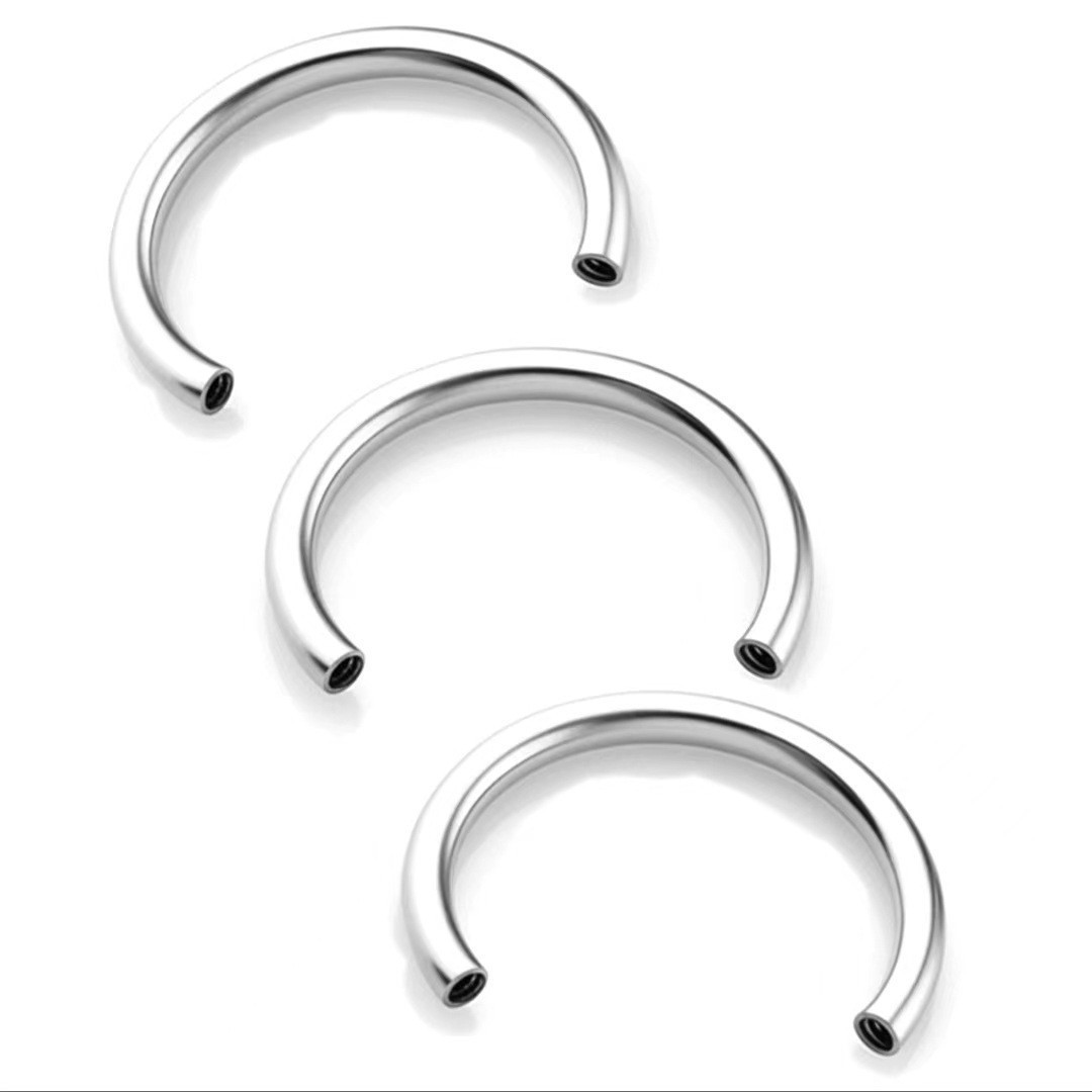 G23 Titanium Alloy C-Shaped Nose Ring 16g Horseshoe Nostril Piercing Jewelry F136 detail image 4