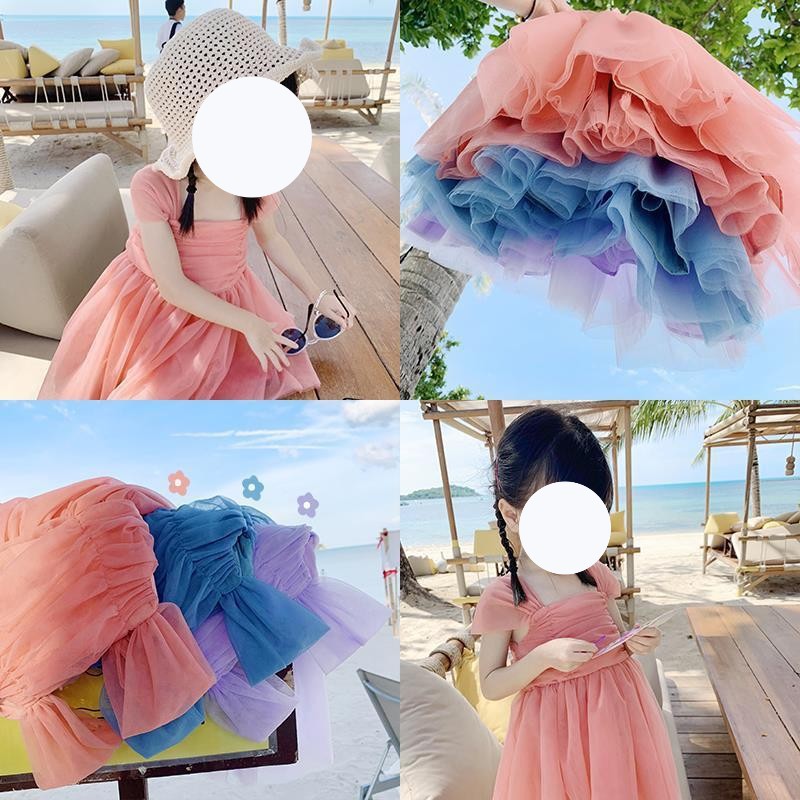 童装女童吊带连衣裙宝宝夏装小女孩网纱蓬蓬纱洋气小公主裙子0002