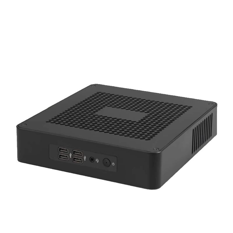 Корпус All-aluminum ITX для 8-го–10-го поколения i3/i5/i7 мини-системный блок портативный ПК, промышленный контроллер, мини-компьютер для аудио- и видеoразвлечений