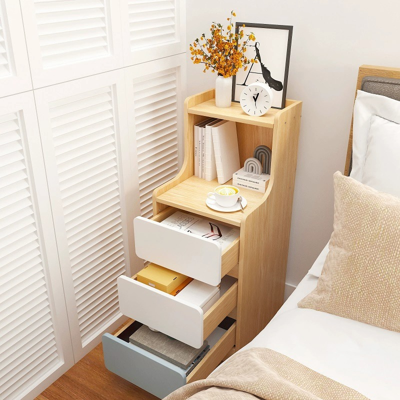 Mesa de noche para alquiler dormitorio moderno minimalista cama almacenamiento rack ultra estrecho brecha gabinete pequeño dormitorio armario