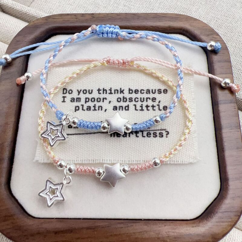 New Handmade Star Wish Bracelet Couple Woven Style Sweet Gift for Best Friend or Girlfriend Couple Birthday Present New Handmade Star Wish Bracelet Couple Woven Style Sweet Gift for Best Friend or Girlfriend Couple Birthday Present