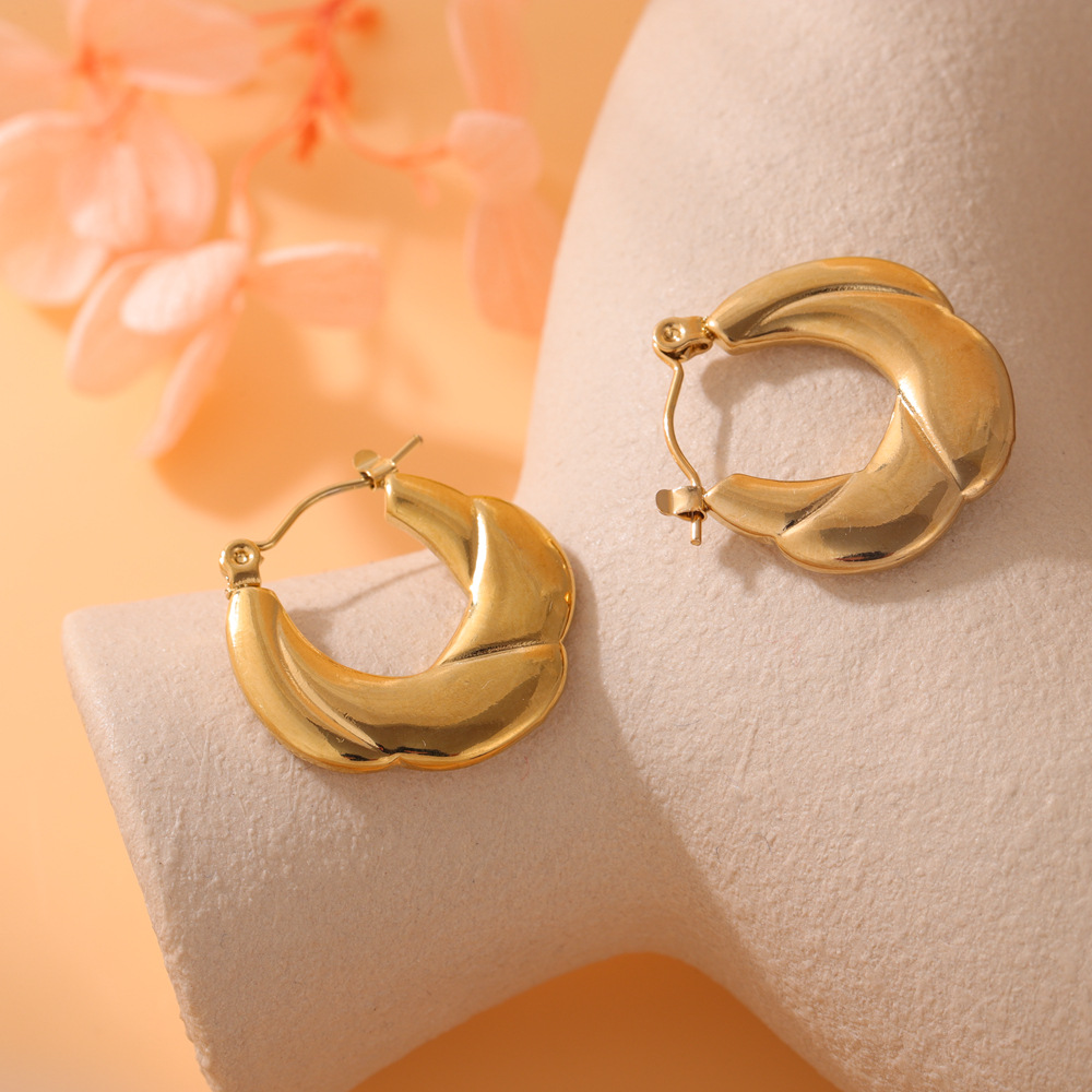Pendientes de acero inoxidable estilo europeo, minimalista y ligero