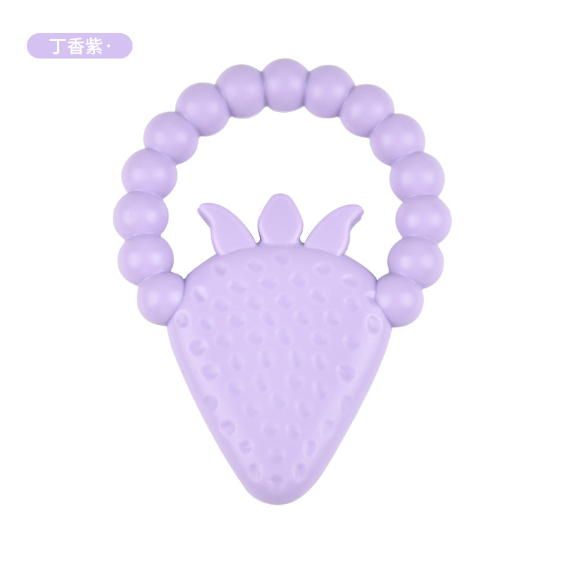 Dientes para bebés, goma de fresa para bebés, palillos de dientes para bebés, dibujos animados, juguetes de goma de mordida tranquilizadores en stock