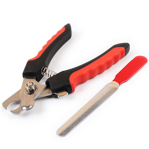 Pet supplies for cats and dogs, stainless steel pet nail clippers, pet nail polishers, pet nail clippers two-piece set
