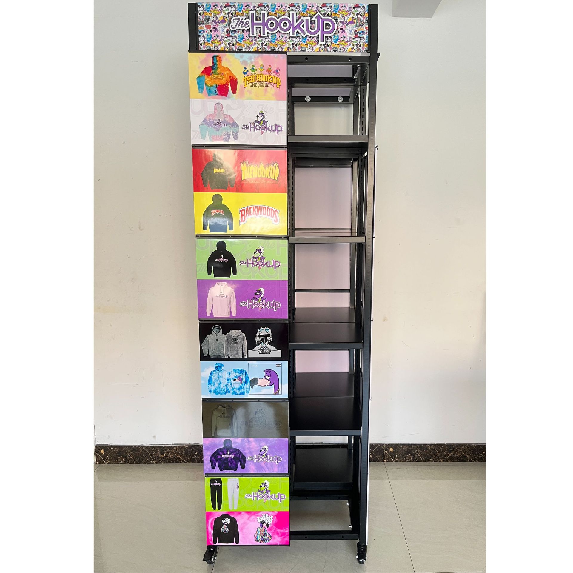 源头工厂服装展架商场服装专卖店T恤卫衣促销架可定制logo和尺寸