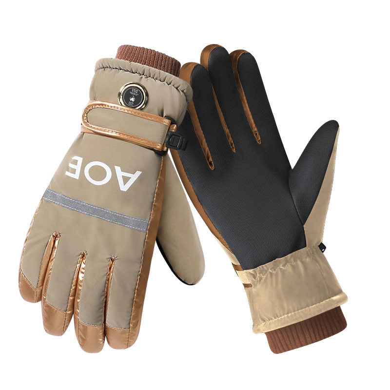 Carga inteligente guantes de calefacción invierno cálido doble cara calefacción guantes de algodón motocicleta eléctrica equitación eléctrica