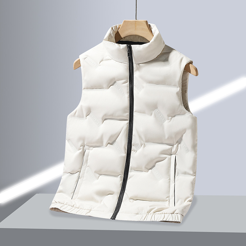Men's Clothing Silk cotton jacket Silk cotton vest men winter trend leisure white duck Silk cotton vest men and women jacket_voghion.com