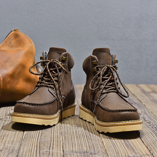 Cross-border high-quality Martin boots men's British casual fashion high-top shoes genuine leather couple work boots