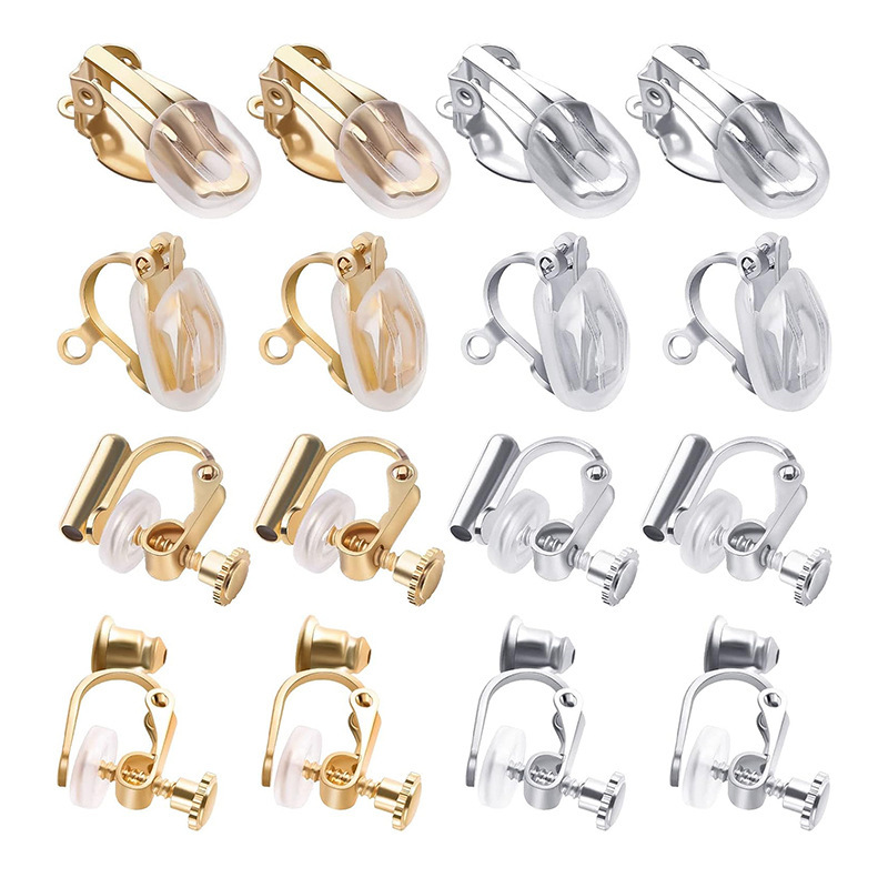 Real Gold Electroplated Ear Clip Converter Without Piercing Screw Frog Clip Amazon DIY Triangle Clip Ear Accessories