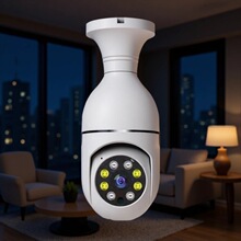 摄像头 家用无线2.4GWiFi室内外全景智能高清灯泡灯头监控摄像头