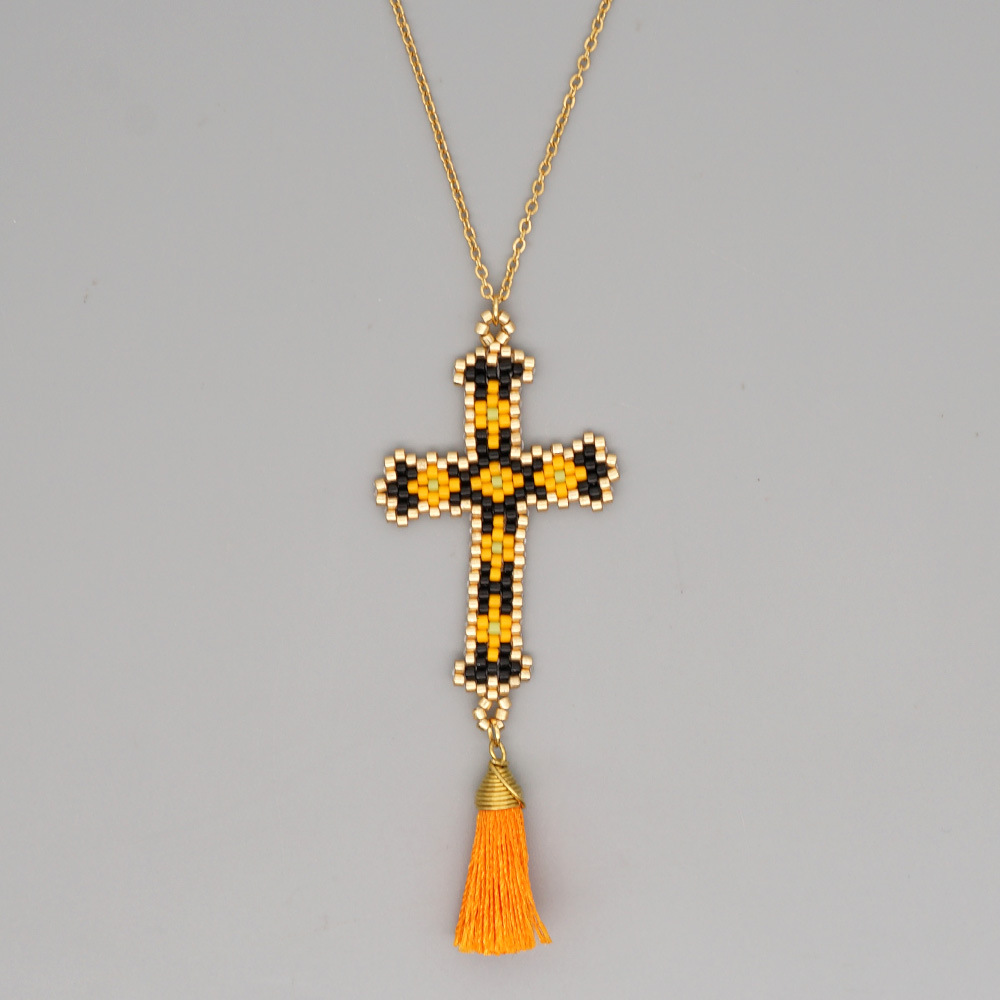 1 Piece Fashion Cross glass Plating Rhinestones Womenu0027S Pendant Necklace