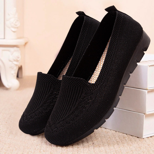 Women's Knit Shoes, Casual Comfortable, Lightweight, Soft Sole, Breathable, Middle-Aged and Elderly Mother Shoes