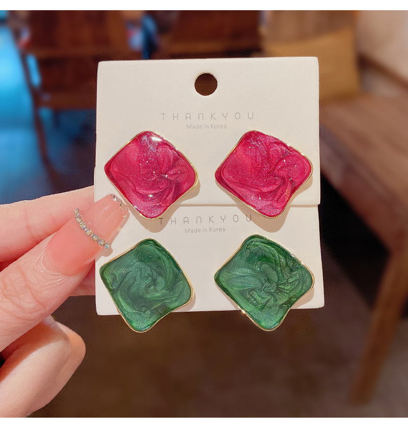 Irregular Geometric Pattern Earrings Womenu0027s Oil Dripping Texture Earrings