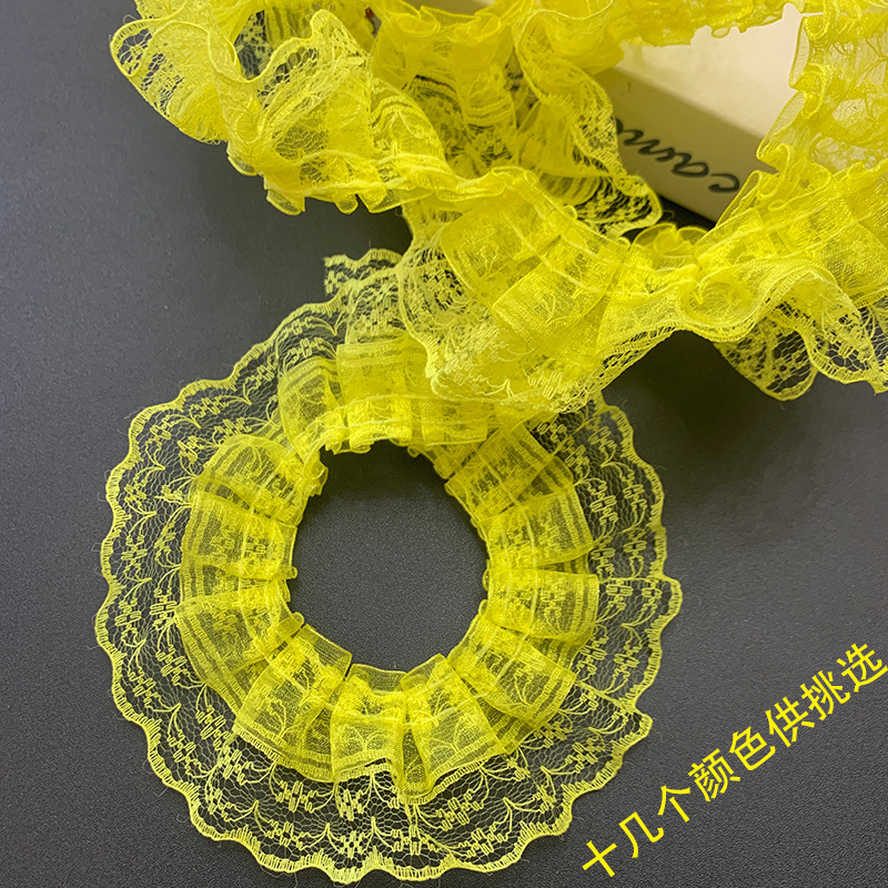 4.5cm Double-Layer Chiffon Lace Pleated DIY Clothing Accessories Toys Jewelry Sleeves Skirt Home Textiles Lace Accessories 4.5cm Double-Layer Chiffon Lace Pleated DIY Clothing Accessories Toys Jewelry Sleeves Skirt Home Textiles Lace Accessories
