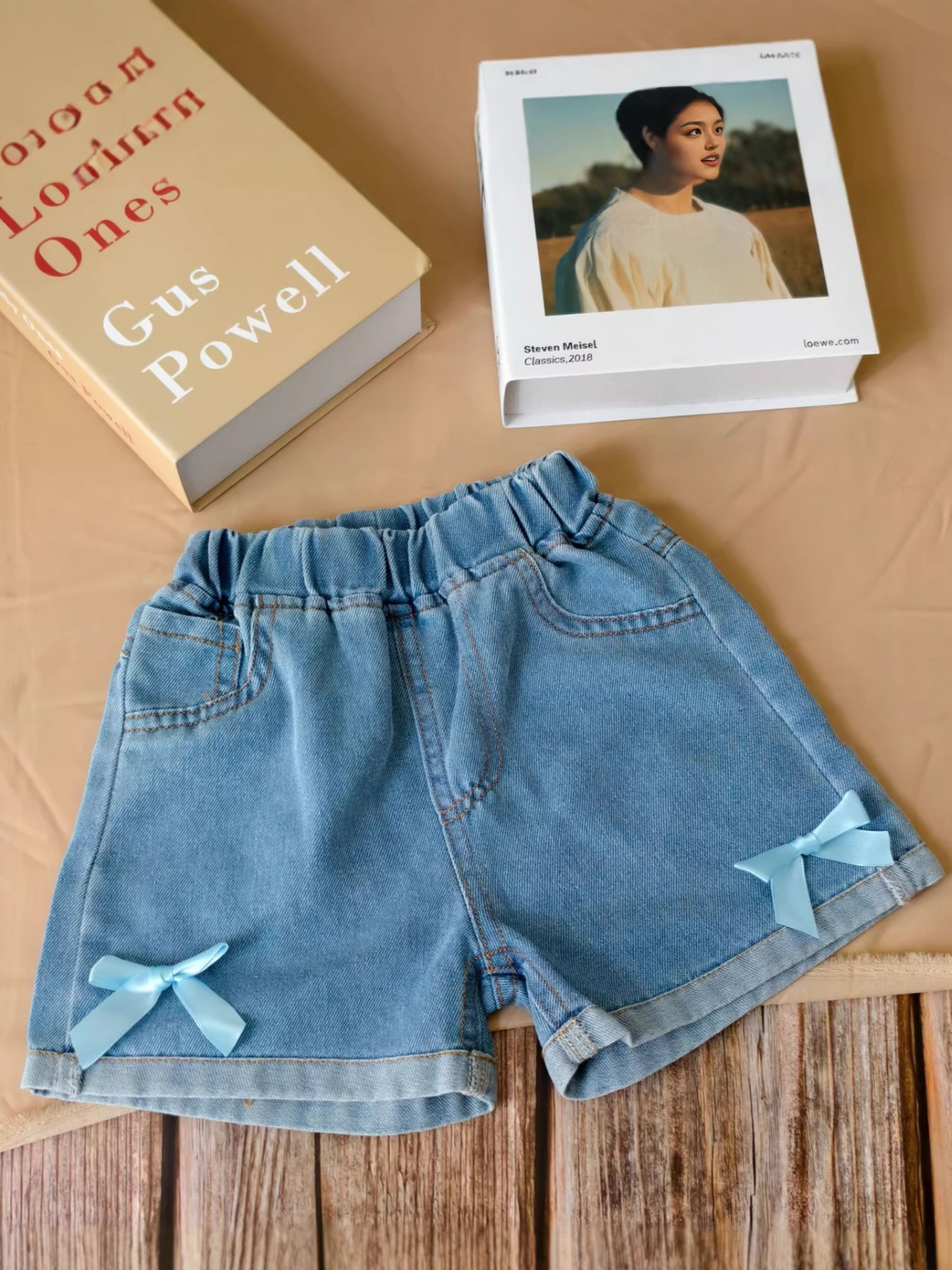 Summer denim cute doll with bow