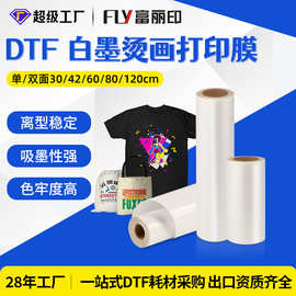 厂家直销秒撕白墨烫画打印膜30/60/80/120cm单双面哑光dtf烫画膜