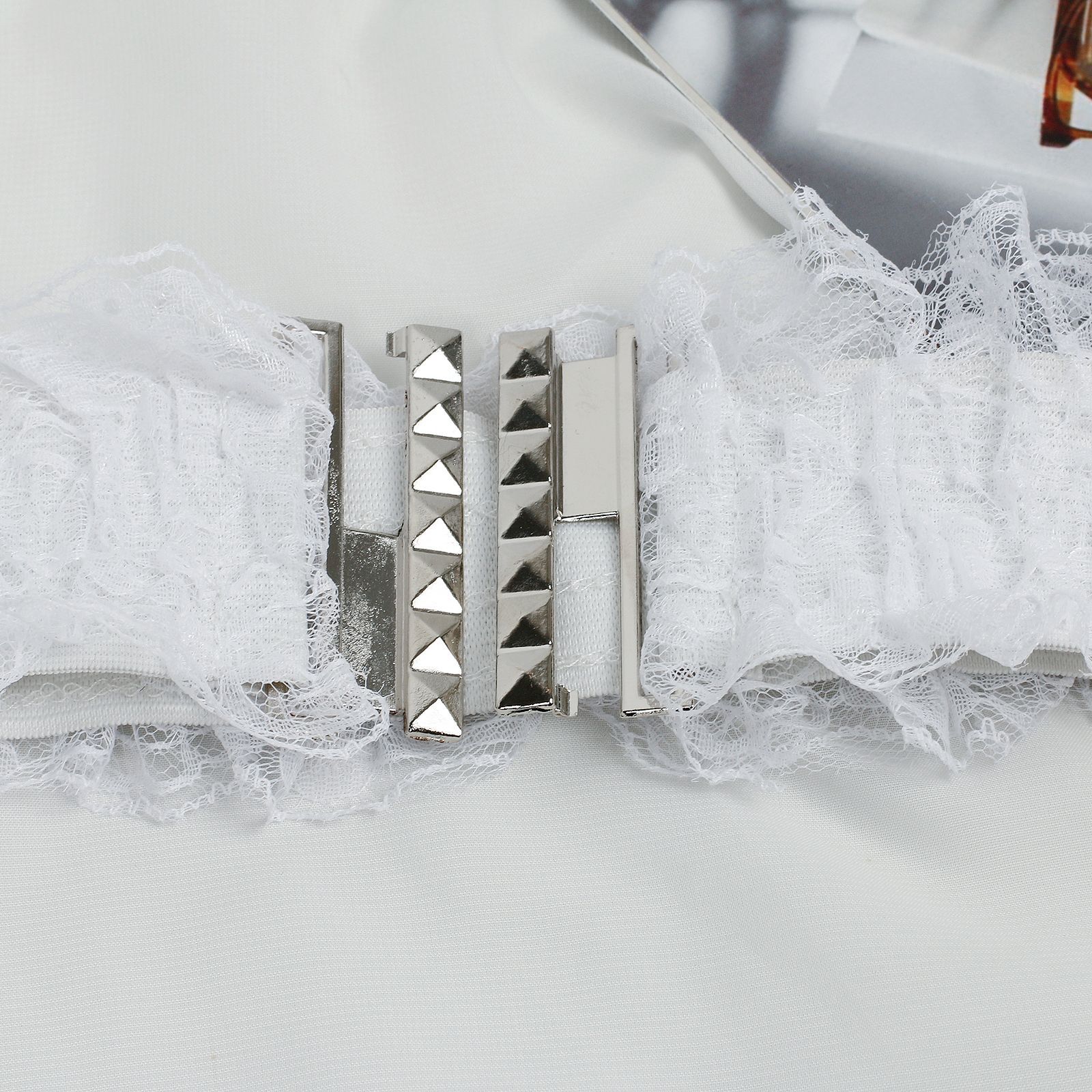 Elastische kanten tailleband voor damesjurk_voghion.com