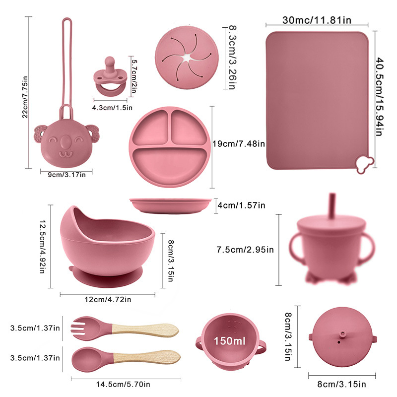 Silicone Baby Feeding Set - Color Options