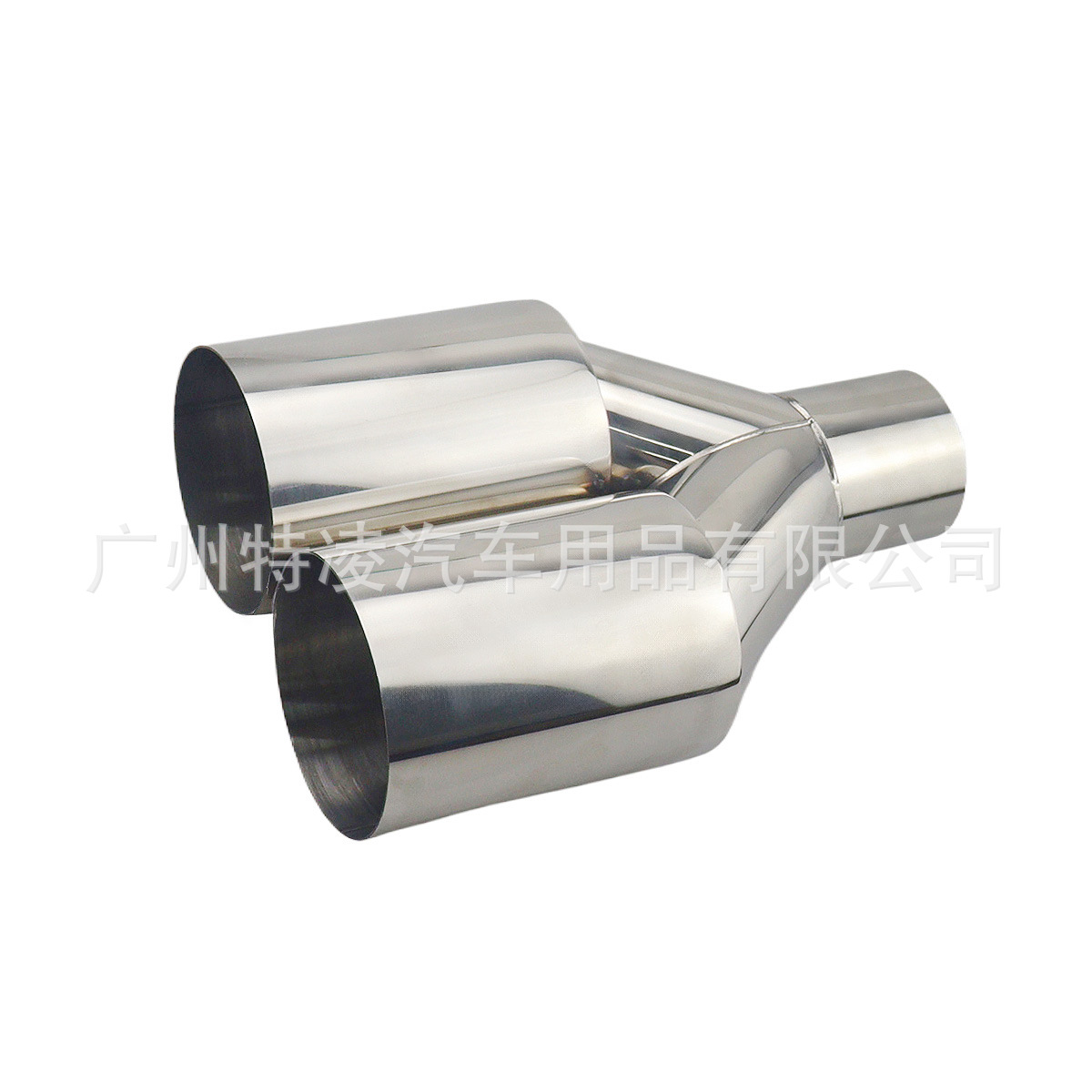 Car Modified Exhaust Pipe Tailpipe with Dual Outlets, Single-Layer Stainless Steel Tailpipe, One-To-Two Car Modification Dual Outlet Tailpipe