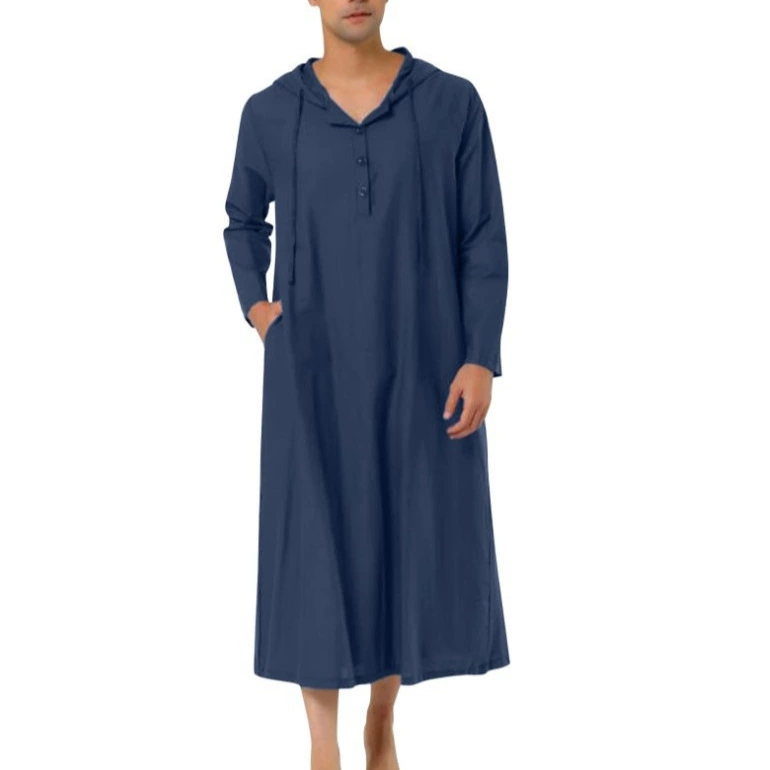 2023 трансграничная Внешняя торговля AliExpress простая длинная Мужская рубашка в арабском стиле с капюшоном мусульманская халат для мужчин