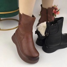 新款保暖雪地靴女2025冬季高帮加厚防滑短棉靴软底厚底加绒马丁靴