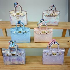 ファッションのミニプラチナのカバンのペンダントの反射レリーフのプリントシリーズのかわいいカバンの飾りのイヤホンのカバンのキーホルダーの女性