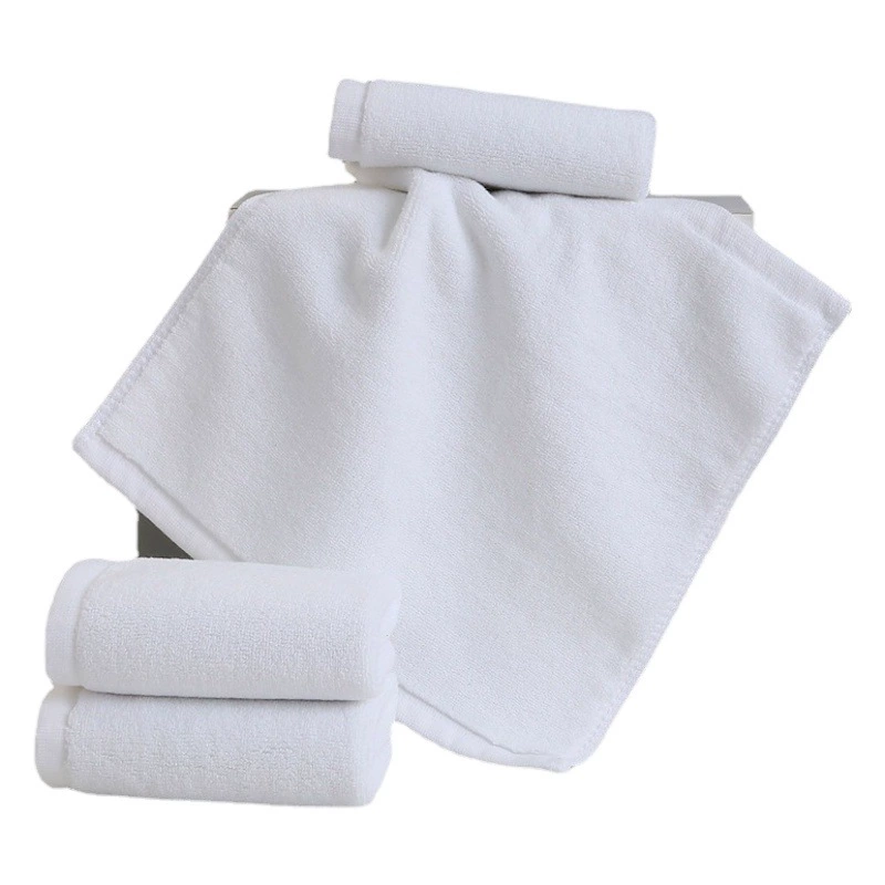 Оптовая продажа хлопка белый небольшой квадратный хлопок 30*30 отель общественного питания квадратный детский сад маленькое полотенце вышитый логотип