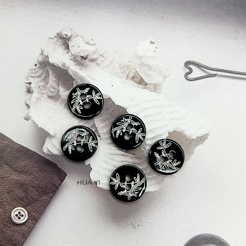 Black Bottom Bamboo Shell Buttons Black Shell Buttons Retro Personalized Men's and Women's Shirt Cardigan Buttons Black Bottom Bamboo Shell Buttons Black Shell Buttons Retro Personalized Men's and Women's Shirt Cardigan Buttons