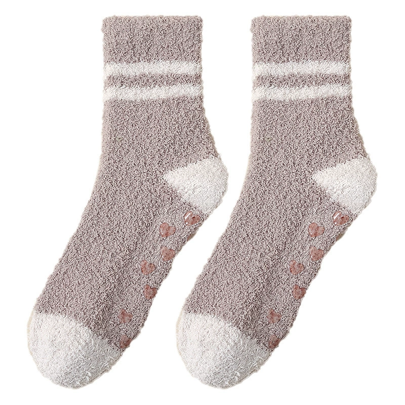 Coral velvet demi-season winter keep warm socks