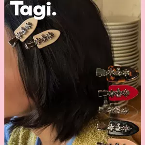 Tagi. Metal Drum-Shaped Small Lace Clip, Seamless Duckbill Clip, Bangs Clip, Hairpin, Cute Hair Accessory, Headwear