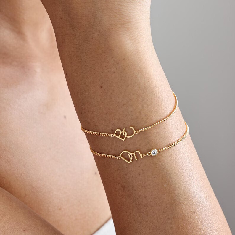 Cross-Border Personalized Creative Versatile Chain Bracelet Unique Design Commuting Simple Letter Bracelet Holiday Inlaid with Zircon Cross-Border Personalized Creative Versatile Chain Bracelet Unique Design Commuting Simple Letter Bracelet Holiday Inlaid with Zircon
