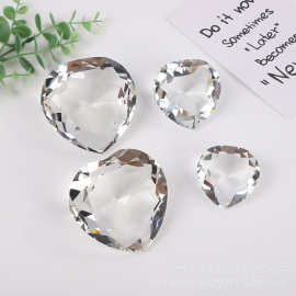 水晶心形钻石刻字爱心水晶八角面钻石摆件大小都有可定刻LOGO