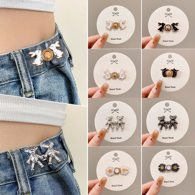 Jeans Waist-Tightening Tool Without Punching Holes, Adjustable Button for Tightening Pants Waist, Fixed Waistband Button Jeans Waist-Tightening Tool Without Punching Holes, Adjustable Button for Tightening Pants Waist, Fixed Waistband Button