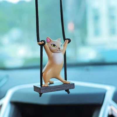 Car Pendant Car Interior Decoration: Car hanging - second-generation-coffee-color-cat