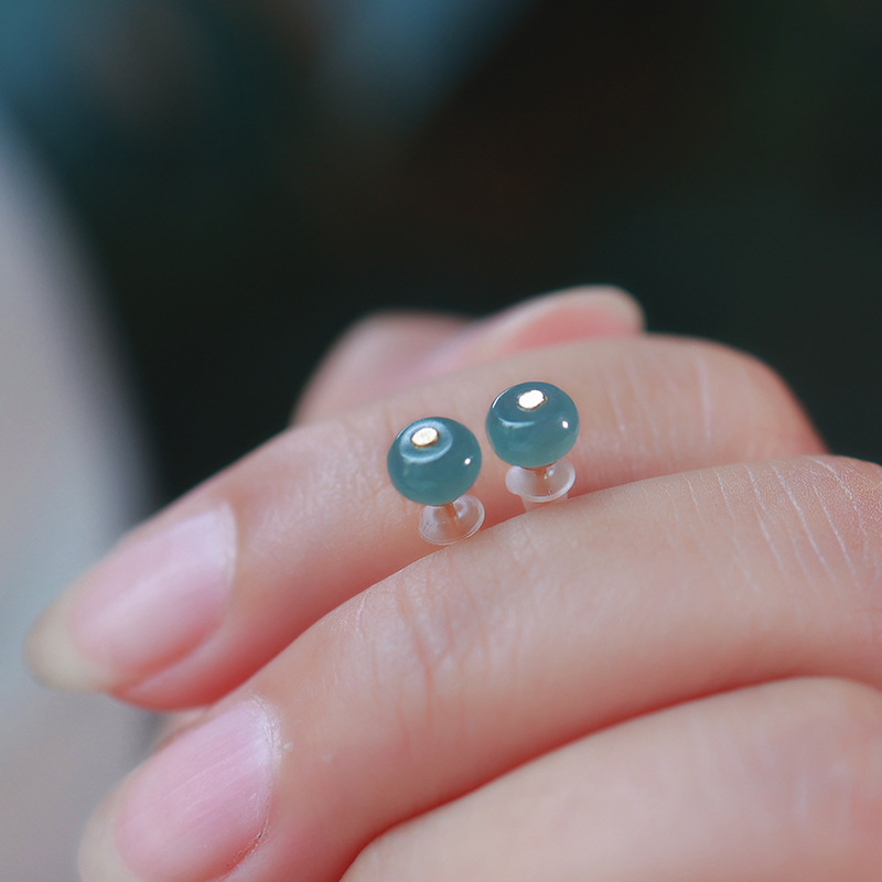 에메랄드 블루 워터 이어링 [미국 직수입 14K 골드 주입 소재]