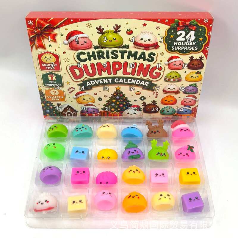 Cross-border emoji 24 mini bun blind box countdown calendar, 24-day countdown, adult stress-relief toy gift set