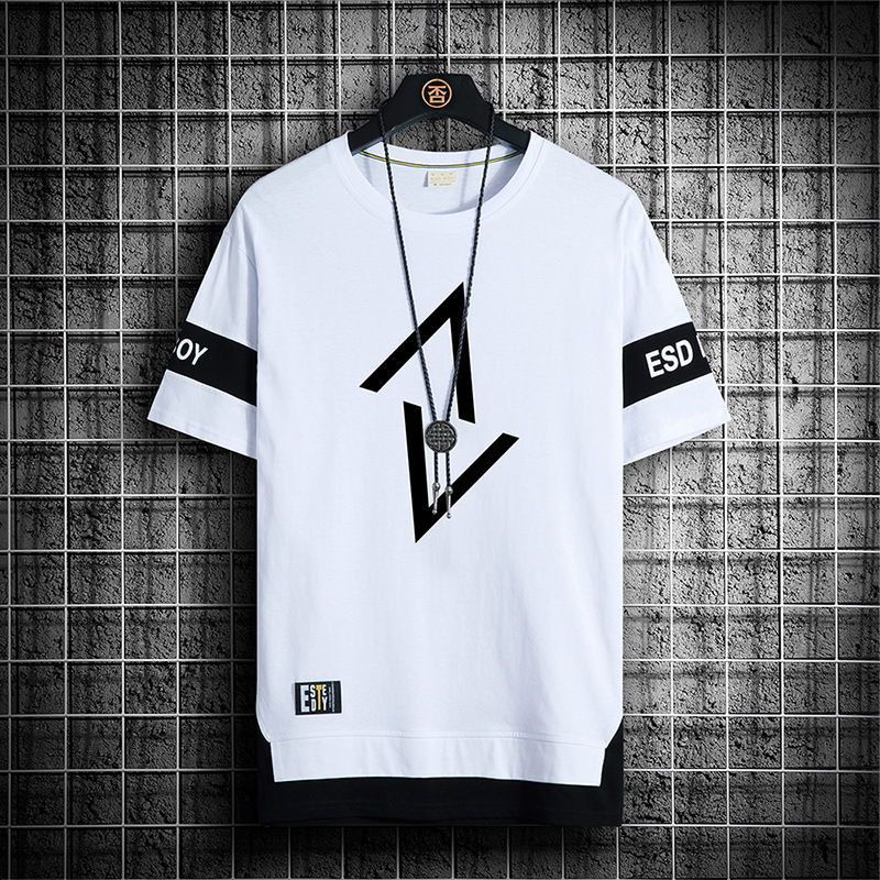 Men's short sleeve 2023 new summer ice silk half sleeve men's T-shirt trendy all-matching T-shirt student top clothes